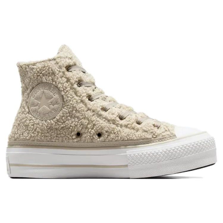 Converse All Star Lift Кружевные Удобные Классические Высокие Кеды Женские Кроссовки Молочно-Белые A05509C