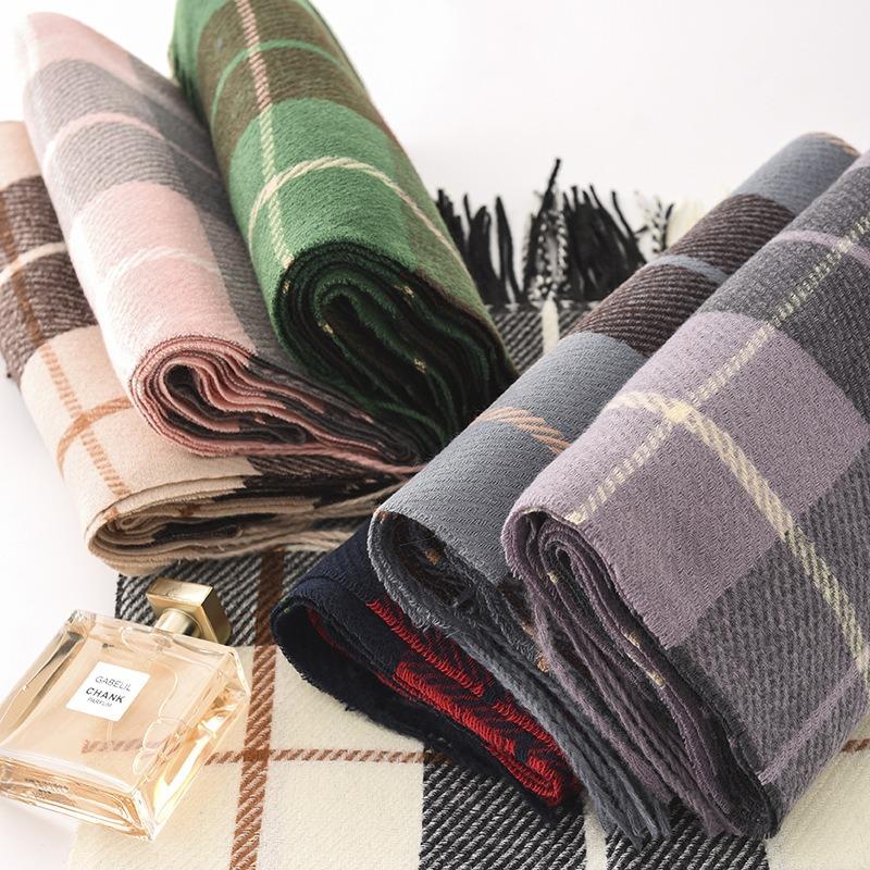 Plaid Scarf Women's Autumn and Winter New Versatile Thickened Shawl High-end Atmosphere Warm Scarf