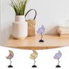 Moon Faux Crystal Display Holder Heavy Duty Metal Faux Gems Natural Stone Show Stand Home Office Desktop Decoration
