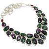 Ruby Ziosite,Garnet Gemstone Handmade 925 Silver Jewelry Necklace 18" JCN409-136