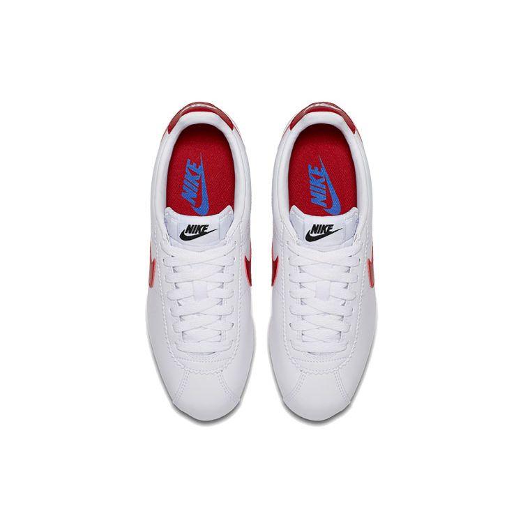 Nike Классические кожаные белые красные женские кроссовки Cortez 807471-103