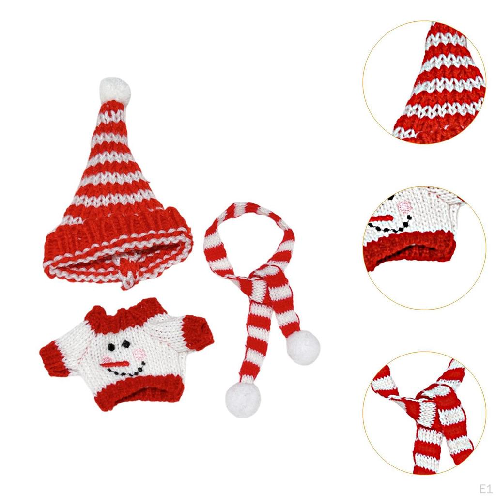 Kids Doll Sweater Outfit with Hat And Scarf for 6.69 Inch Educational Gift