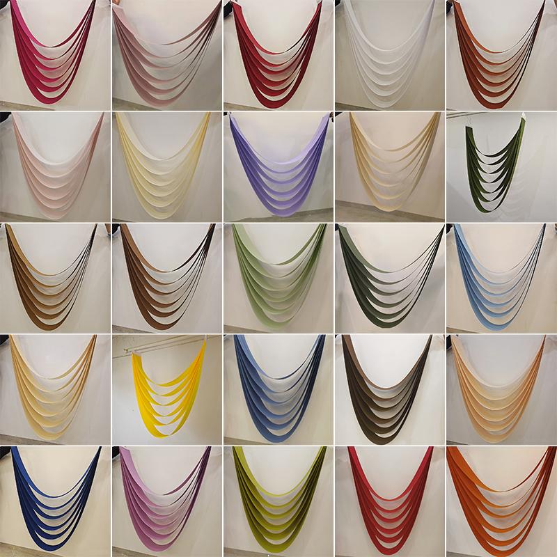 Wedding Ceiling Cloth Curtain 6 Layer Wave Curtain Drapery Fabric Draping Birthday Party Ceremony Reception Wall Hanging Decor