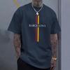 Мужская хлопковая футболка Барселона Весна Лето Повседневная Мода Круглый вырез Короткий рукав Топ Мужской Домашний Уличный Комфорт Мягкие футболки
