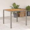 VidaXL Garden Table and Acacia Wood Top, Dining Table, Meal Table, Outdoor Patio Terrace Furniture, Grey 365530