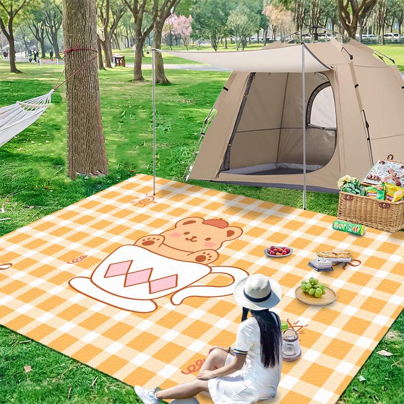 Водонепроницаемый утолщенный коврик для пикника: Портативный влагостойкий коврик для кемпинга и палатки