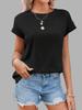 Women's Loose Basic Cap Sleeve T-Shirt Crew Neck Figure Friendly Summer Casual Top