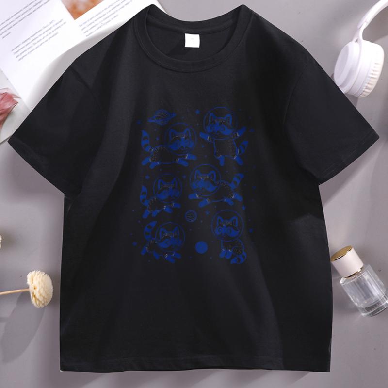 Raccoon Printed Tshirt SpringSummer Womens Unisex 2026 New Fun Trendy Top Neutral Short Sleeve Comfortable Tshirt Tops