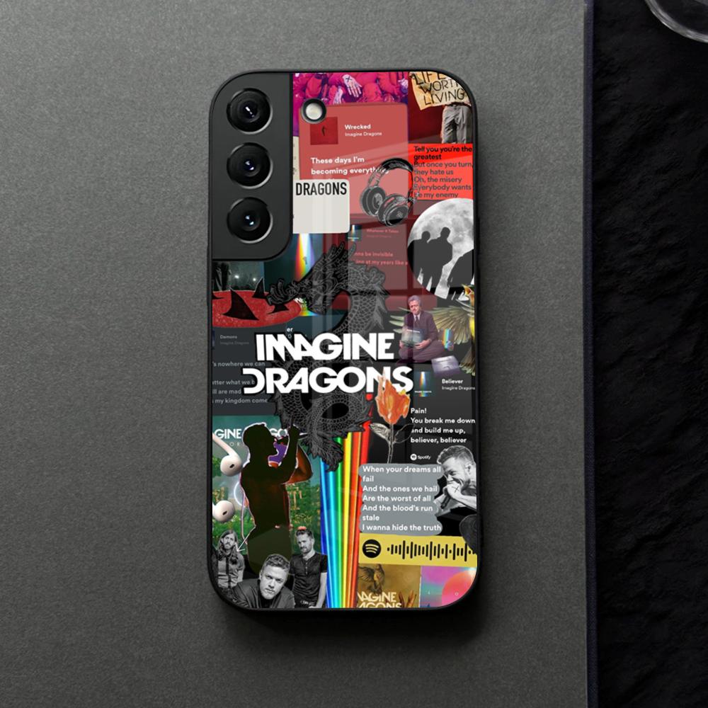 Чехол для телефона Imagine Dragons Eyes Closed Стеклянный Для Samsung Galaxy S21 S25 S22 S20 S24 S23 Ultra Fe Plus A16 A34 A54 A24 Coque