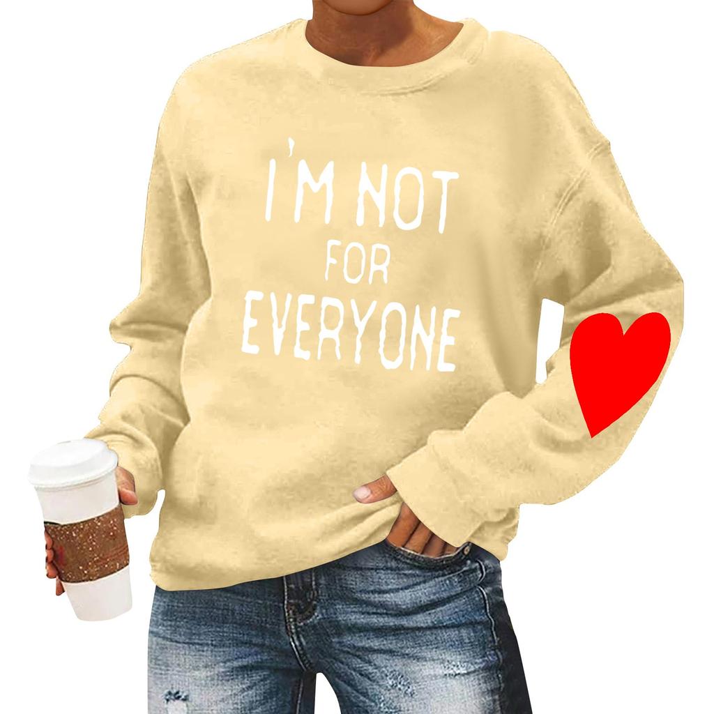 Женская повседневная мода ко Дню святого Валентина с принтом, длинным рукавом, круглым вырезом, толстовки, пуловеры, топы