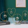 Crystal  Ball  Ornaments, Wrought Iron Ornament Display Stand Half Moon Love-shaped Round Shape