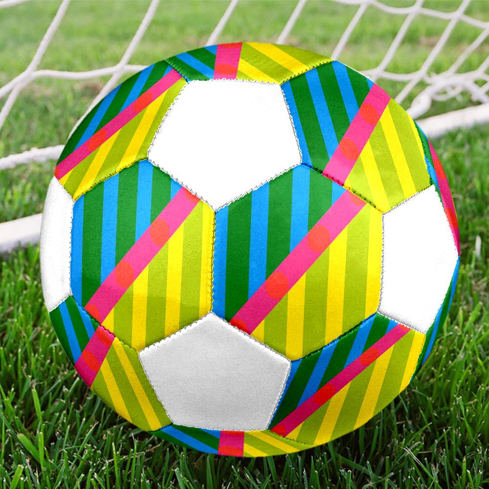 1pc Colorful Stripes Circles Outdoor Sports Football, Size 5, Comfortable And Durable Feel,Gift yy79