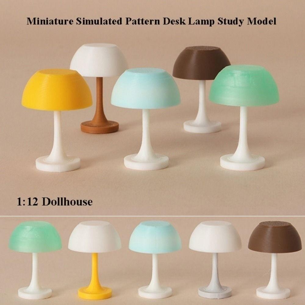 1:12 Dollhouse Miniature Desk Lamp Simulated Pattern Bedroom Lamp Dollhouse Furniture Decoration