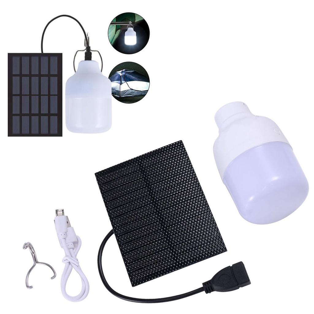 Monocrystalline Silicon Solar Panel LED Solar USB Rechargeable Light Kit for Indoor and Outdoor Hiking Camping Fishing