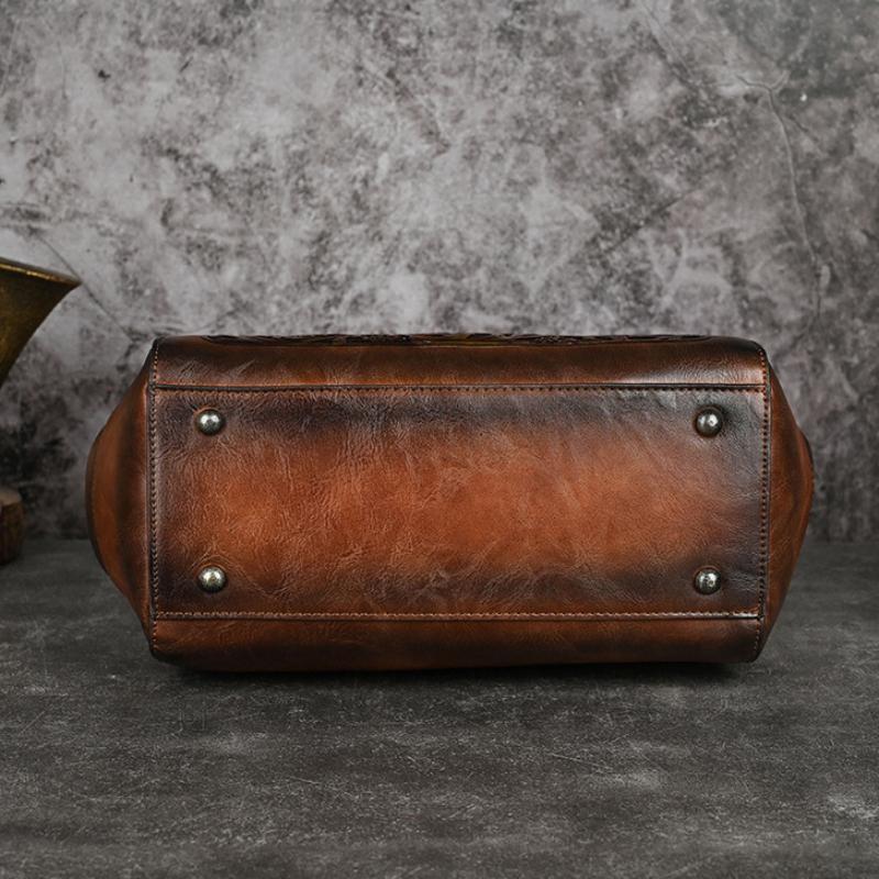 Johnature Роскошная сумка, винтажная кожаная сумка ручной работы с резной женской сумкой, универсальные женские сумки на плечо и через плечо