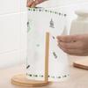 Wooden Roll Paper Towel Rack Holder Bathroom Tissue Vertical Stand Disposable Paper Pot Kitchen Toilet Storage Accessories