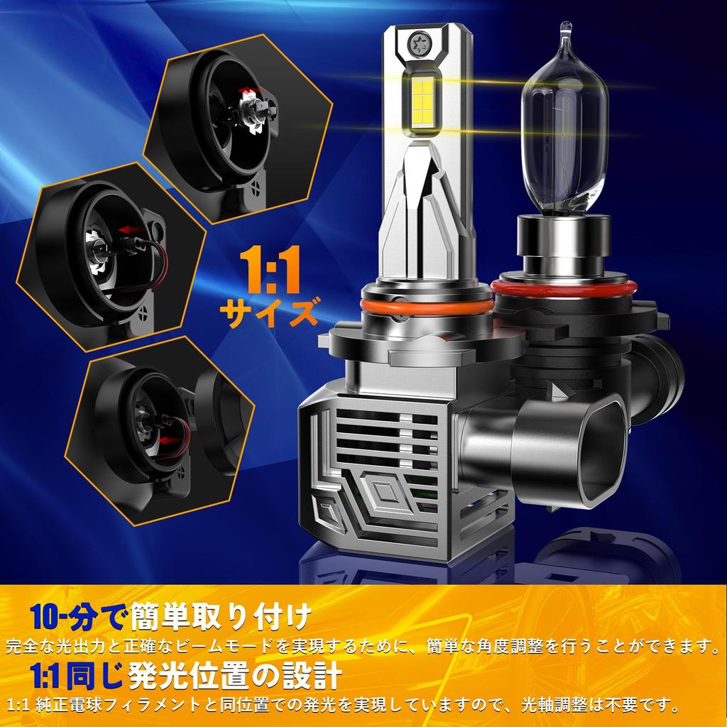 Светодиодная лампа HB3/9005 9005 для фары, Hi/Lo, совместимая с техосмотром, размер галогенной лампы, 60 Вт x 2,