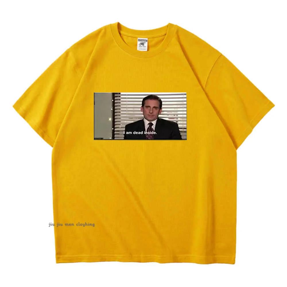 I Am Dead Inside летняя мужская женская футболка Топ Мужские женские футболки Офис США Мемы Смешные футболки Camisas Hombre Oversized