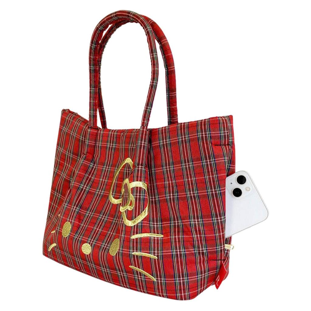 Сумка-тоут Sanrio Hello Kitty ROOTOTE Sanrio (Красная клетка)