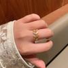 Винтажное открытое кольцо с позолотой, дизайн в виде листа со стразами, элегантные штабелируемые кольца для женщин