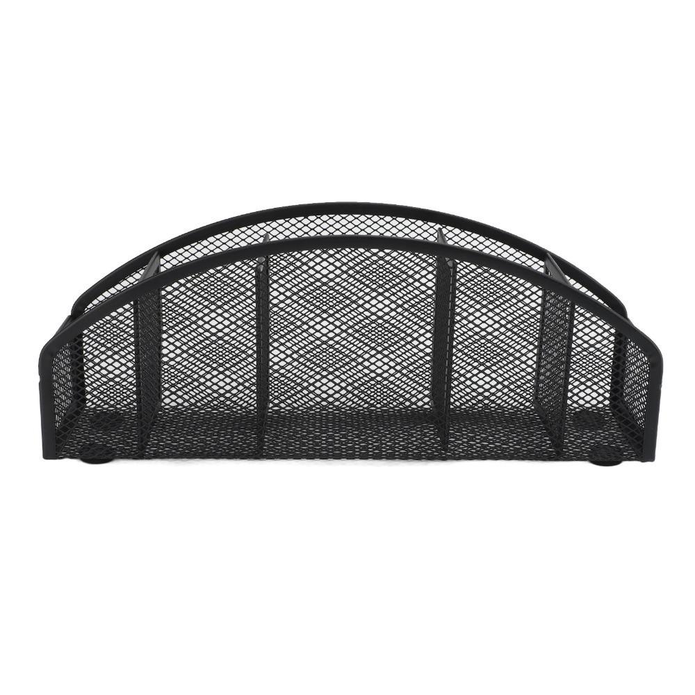 Curved Metal Pen Holder Mesh Mesh Desktop Caddy Cosmetic Storage Rack Desk Accessories