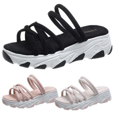 Holfredterse 2022 летние женские уличные сандалии женские шлепанцы нескользящие плоские туфли женские замшевые пляжные туфли на низком каблуке M2006