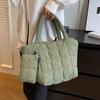 Cloth Padded Shoulder Bag for Women 2024 Korean Fashion Designer Soft Trends Winter Handbags and Purses