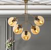 5 Pcs Antique Plafonyer Chandelier with Honey Glass