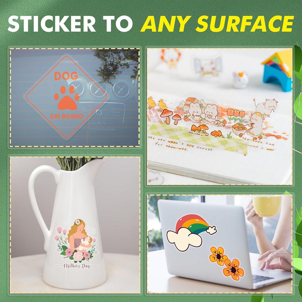 Koala Clear Sticker Paper for Inkjet Printers -Crystal Clear Non-Waterproof Glossy Printable Vinyl Sticker Paper 8.5x11 Inch 18 Sheets