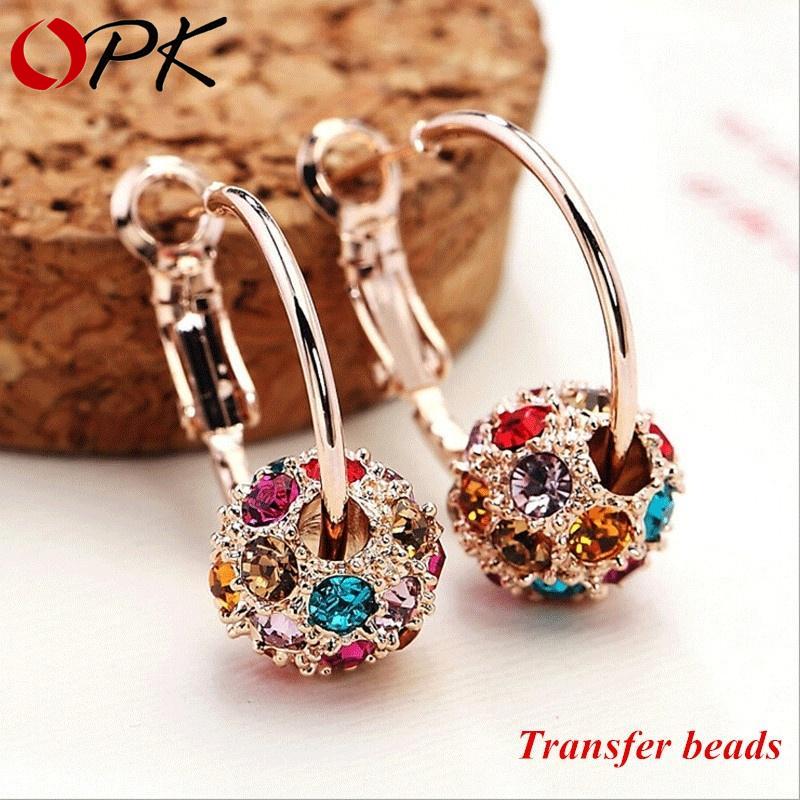 Серьги из австрийского хрусталя, 18-каратное золото, разноцветные, серьги-кольца с бисером Lu… Больше