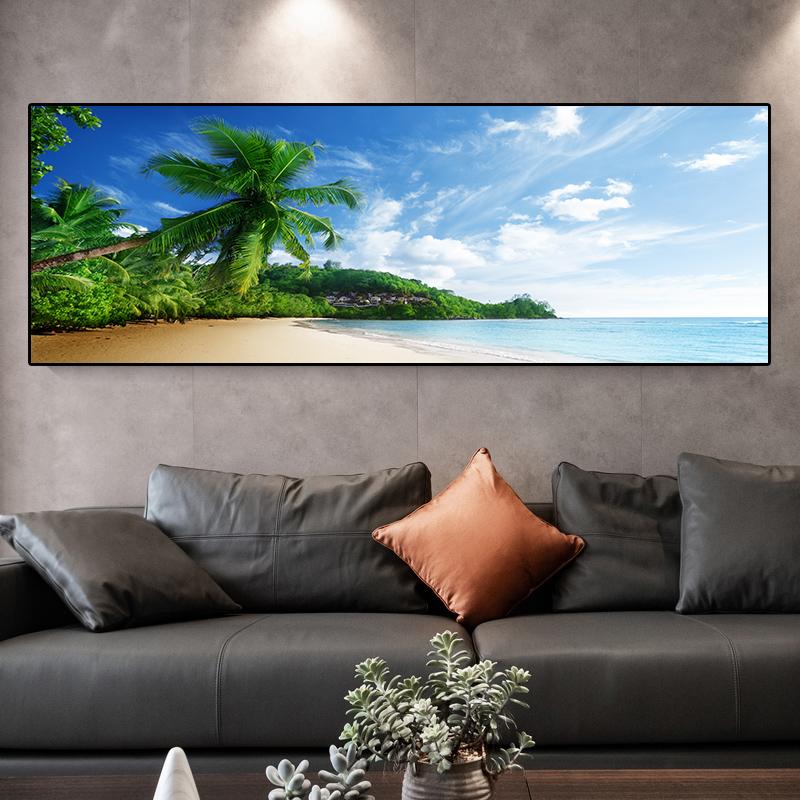 Пейзаж Тропический Морской Пляж Холст Картина Пальма Плакаты и принты Настенные Художественные Фотографии Гостиная Домашний Декор Без Рамки