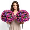 Garden Camp Decor Artificial Morning Glory Flowers with Ground Stake for Outdoor Yard