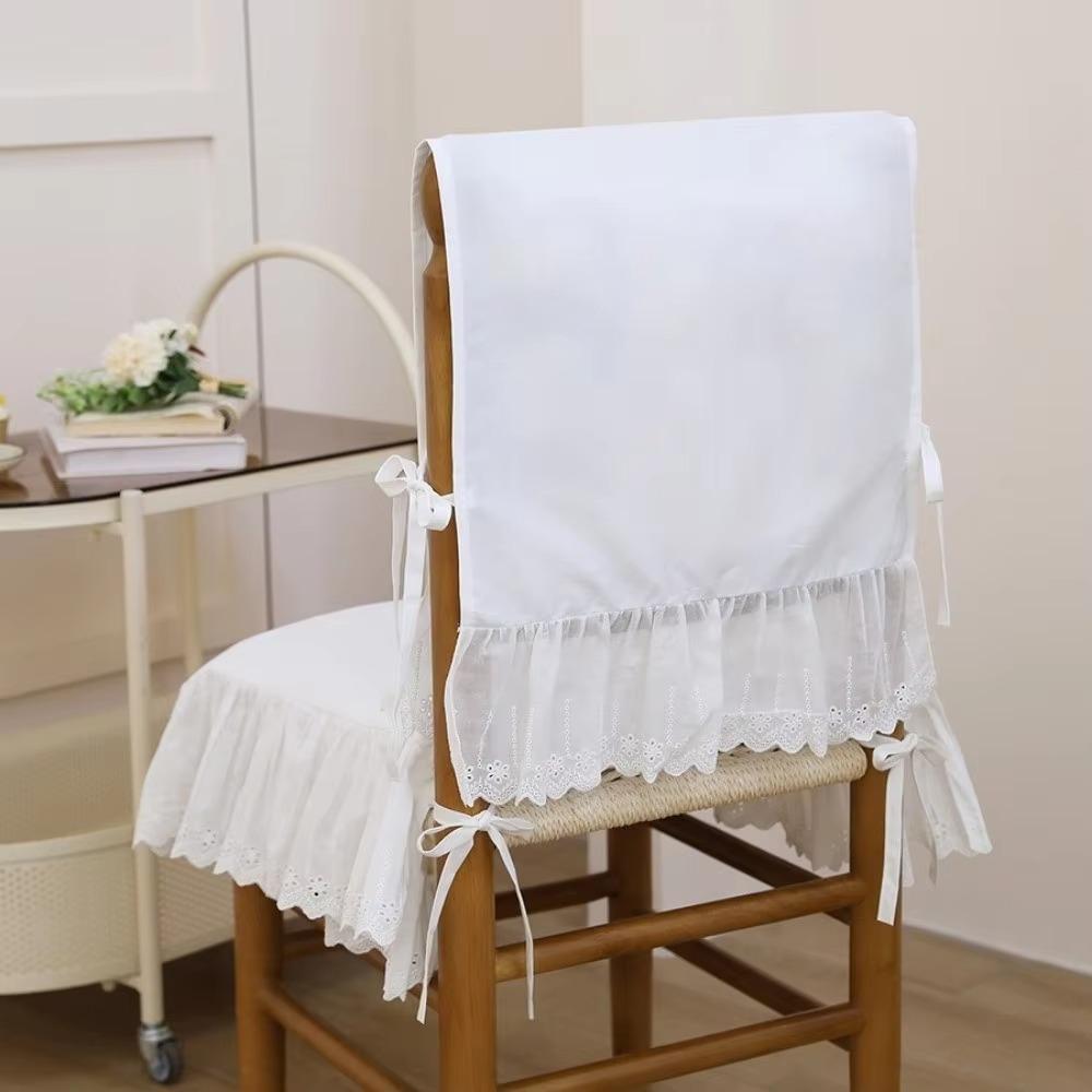 Ruffle French Chair Back Cover Lace-trimmed Chair Backrest Cover Elegant Chair Cushion  Wedding