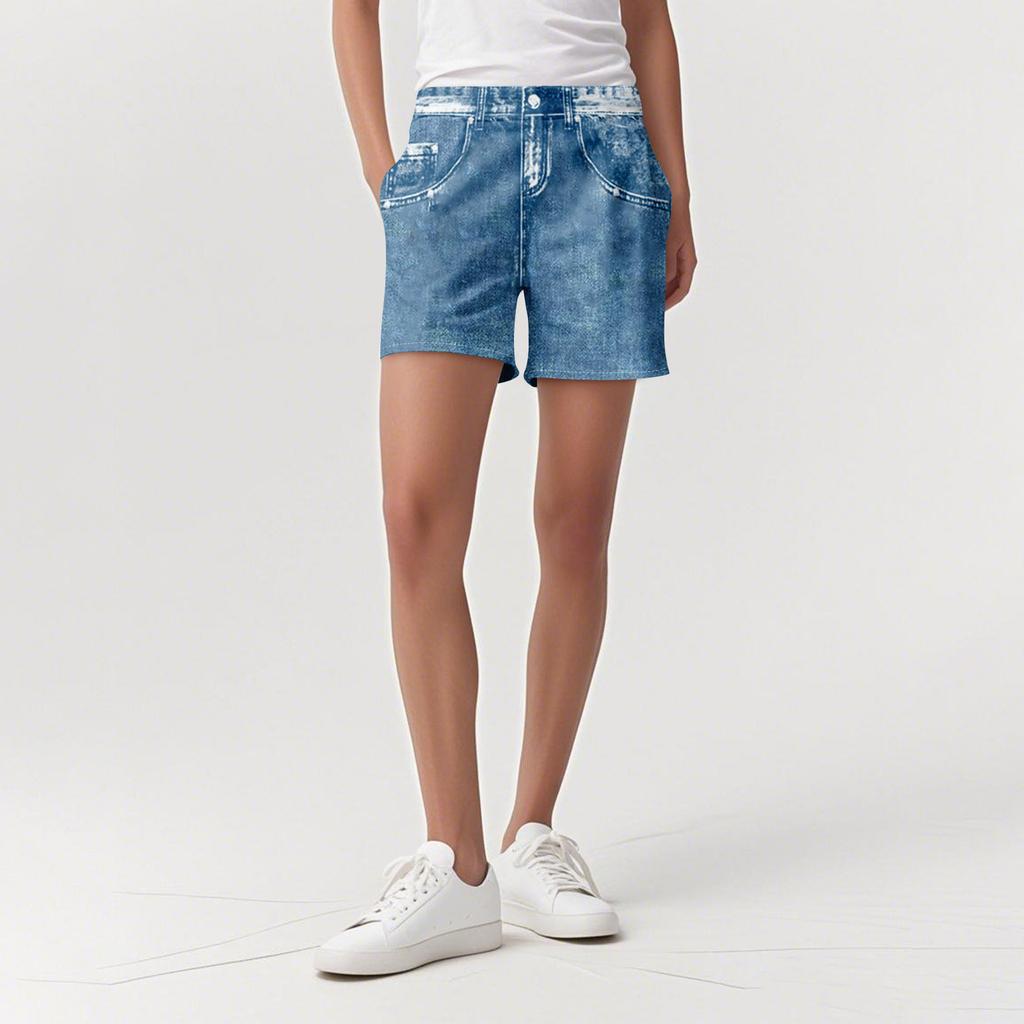 Women's Casual Sports Pants Sweatpant Jeans Print Denim Pants