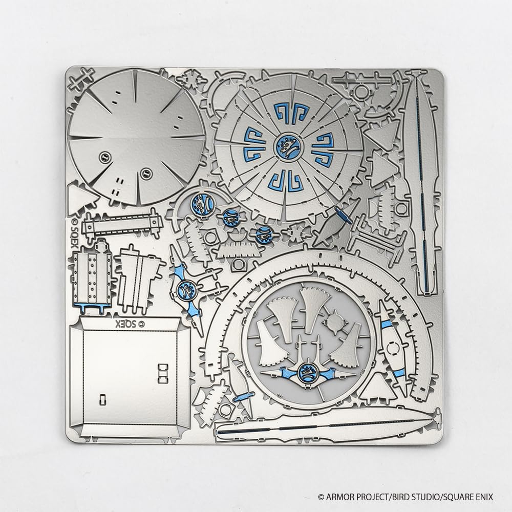 Tenyo Metallic Nano Puzzle Dragon Quest Stray Metal Sword Stray Metal Shield Stainless No Glue Laser 3D Model & EP-5-631, Steel, Required, 0.2m