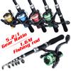 SOUGAYILANG Комбинированная удочка 1,6 м, туристическая телескопическая удочка со спиннинговой катушкой, рыболовные инструменты, принадлежности для рыбалки