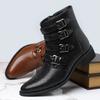 Роскошный бренд Мужские ботинки Классические деловые ботинки Модные повседневные ботинки с высоким верхом Высококачественные кожаные ботинки Мужские ботинки для мотоцикла