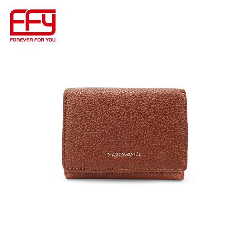 Женский кошелек тройного сложения с японским узором «Личи»: Высококачественный кошелек для монет большой вместимости с отделениями для нескольких карт.