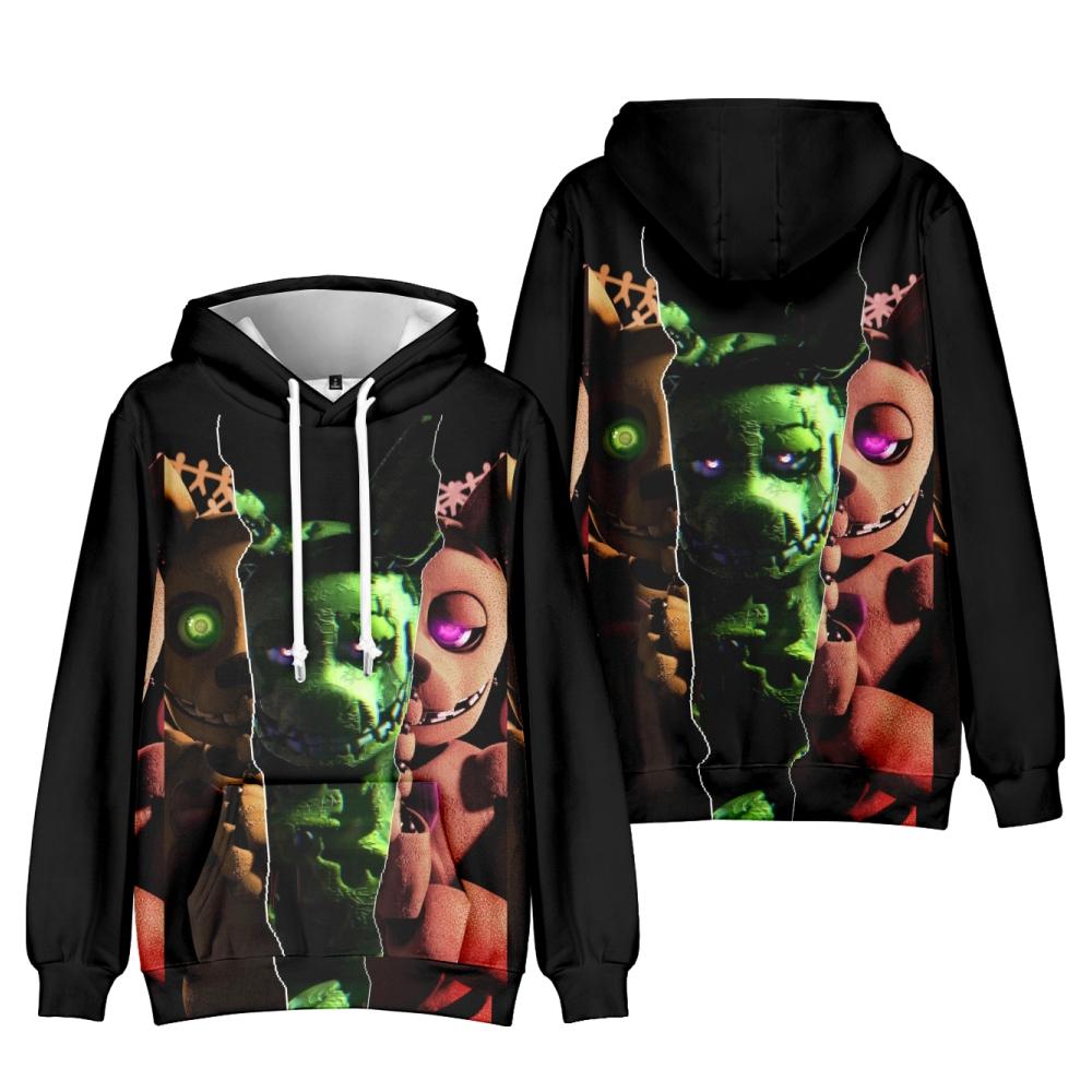 Men Women Fashion Five Nights At Freddy's Hoodies Streetwear Harajuku Casual Cartoon Printed Hooded Pullover Sweatshirts