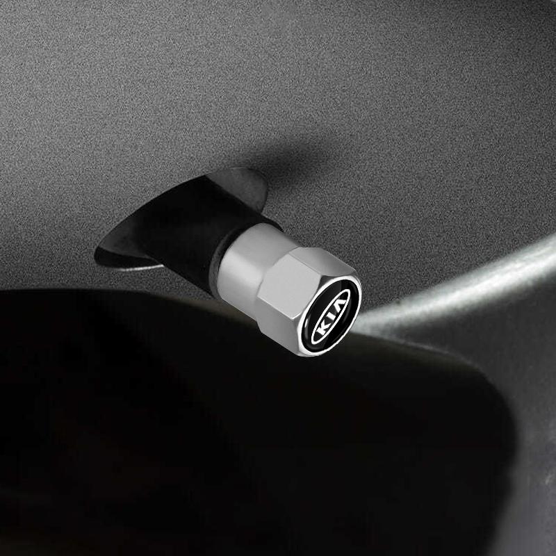 Алюминиевые колпачки для клапанов для моделей KIA с логотипом - Набор из 4 штук, разные цвета