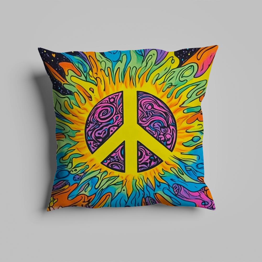 Pillow Case luxurious home office, sofa decorative Multi sized car seat cushions, pillowcases Peace sign flower sunshine