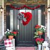 Венок на День святого Валентина, 15,75 дюйма, красные венки, рождественские украшения на День святого Валентина для входной двери, стены и окна, свадебные украшения