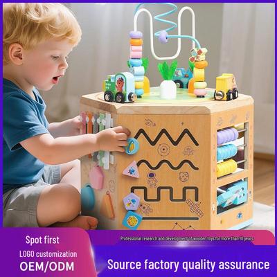 CPC CE Деревянный лабиринт с бусинами Бизиборд: Многофункциональная развивающая головоломка и игрушка для тренировки мозга с подбором форм