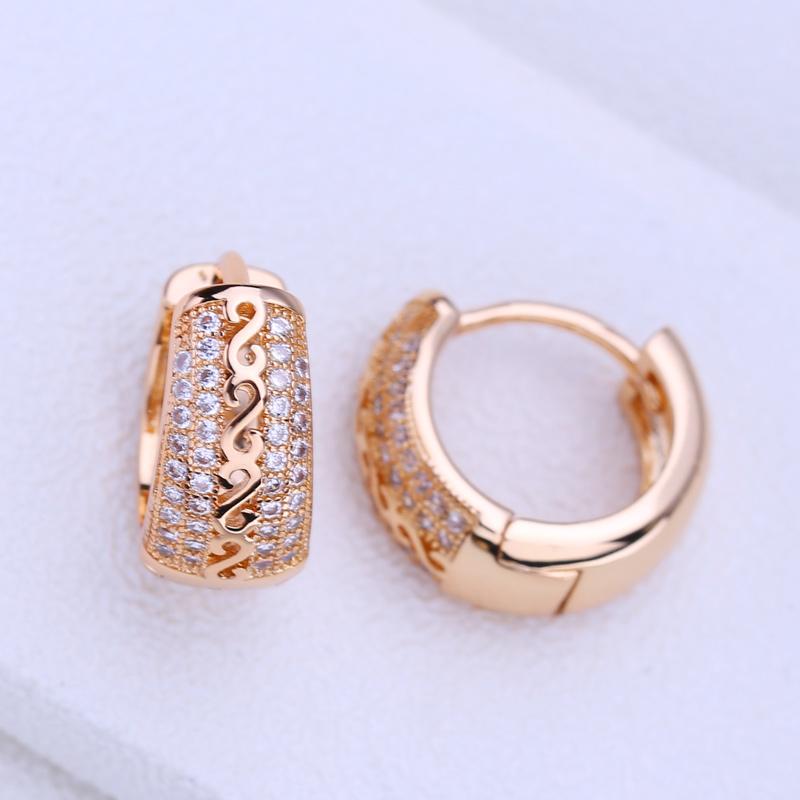 KNIKOO Серьги-клипсы для женщин, модные круглые серьги-кольца с кубическим цирконием, ювелирные изделия для свадебной вечеринки, подарки