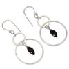 Smoky Quartz Gemstone Handmade Silver Jewelry Earrings 1.5''
