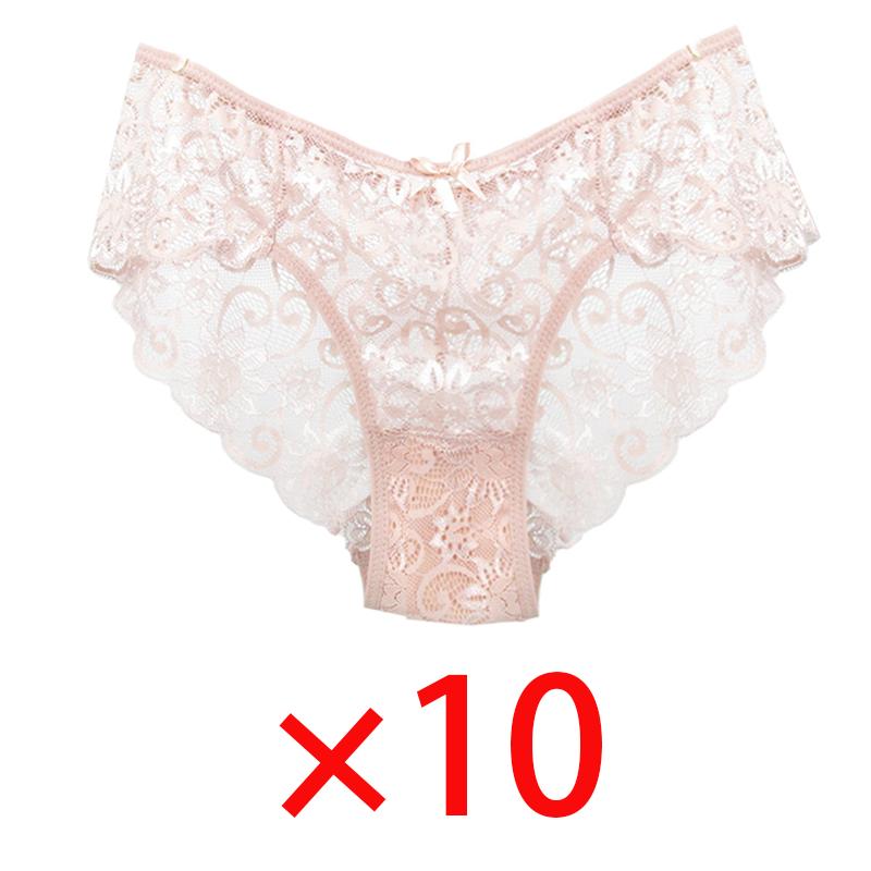 Embroidered Lace Panties Transparent Sexy Low Waist Underwear Ladies Girls Soft Breathable Briefs