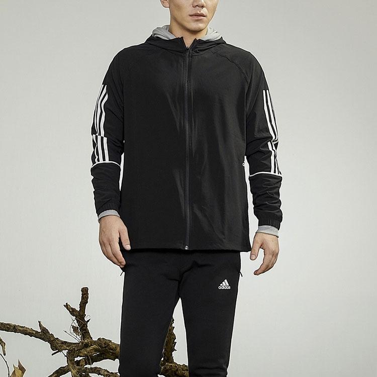 Adidas Спортивная куртка на молнии с капюшоном Мужская верхняя одежда Черный GL4799