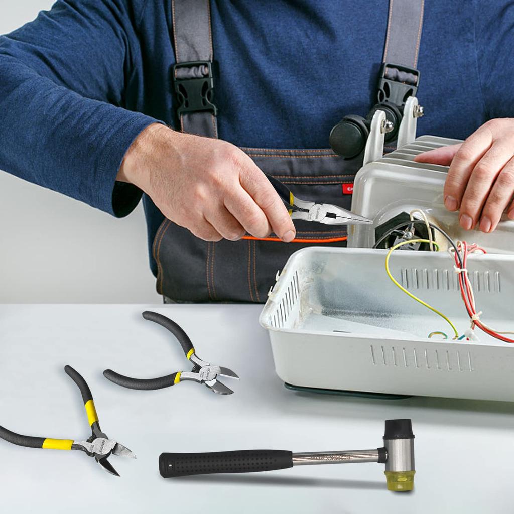 Плоскогубцы BOOSDEN 4, резиновые, маленькие, радио, сантехнические, набор ручных инструментов, набор, детали, молоток, кусачки, плоскогубцы, работа, работа, ударопрочный, противоскользящий,