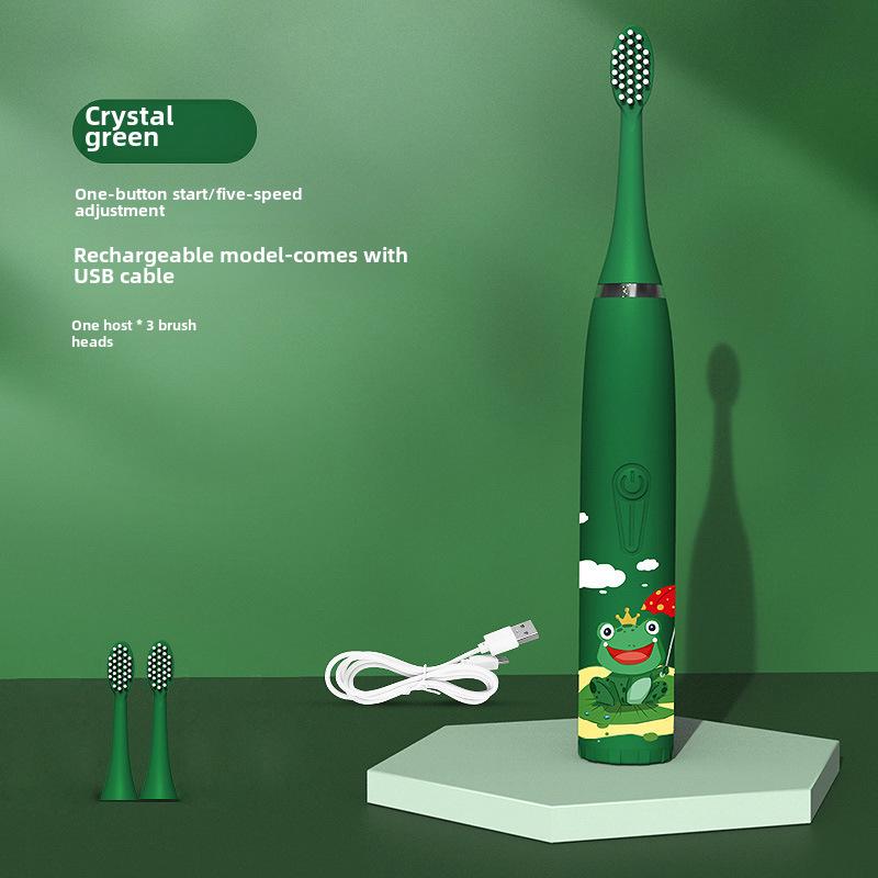 Водонепроницаемая ультразвуковая детская электрическая зубная щетка - милый мультяшный дизайн, мягкая щетина, класс защиты IP7, идеальный подарок