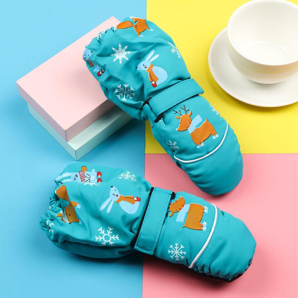 Old Waterproof Print Cartoon Non-slip Long-sleeved Mittens Thick Warm Children Ski Gloves Windproof